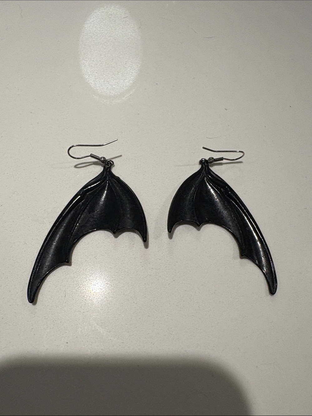 Black Bat Wing Dangle Earrings